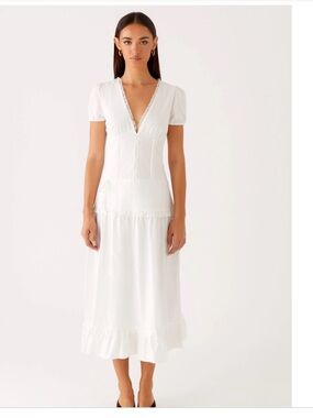 Peppermayo London White Midi Cotton Dress XS
